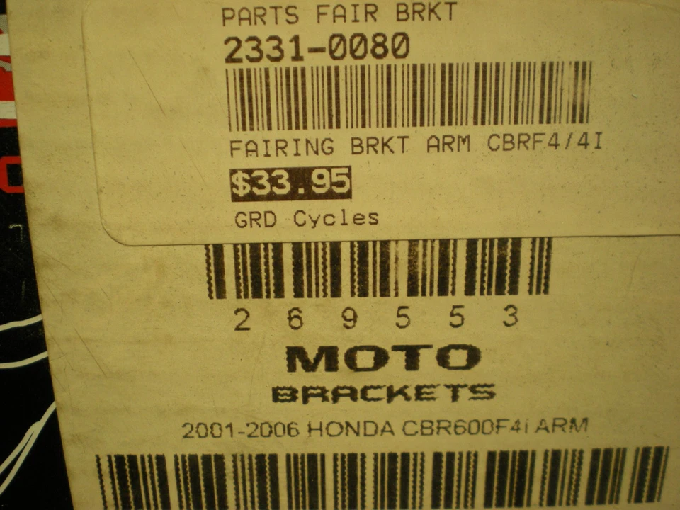 Honda CBR600 F4i 2001-2006 SOPORTES MOTO CARENADO SOPORTE CAPÓ ESTANCIA 269553 Foto 2 de 3