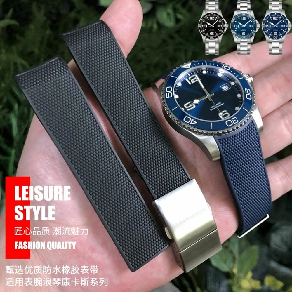 Longines hydroconquest 39mm rubber strap outlet