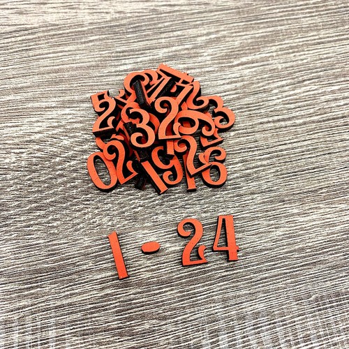 Numeri in legno per calendario dell'avvento da 1 a 24, serie da 39 pezzi - Foto 12 di 15