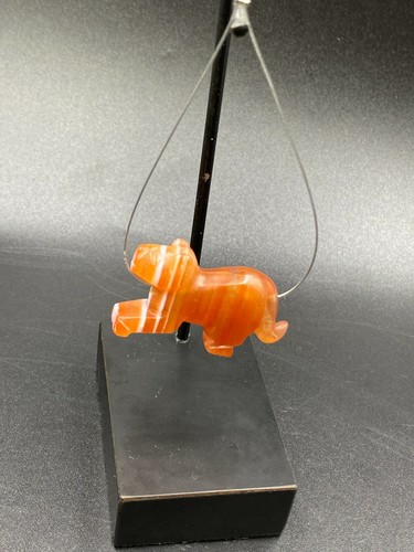 Antique Carnelian Agate Tiger Figure Bead Pendant From Ancient Pyu Culture Burma - Picture 7 of 12
