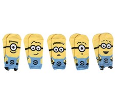 Despicable Me Minion Face Womens No Show Socks 5 Pair