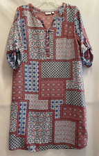 Women’s Small Patchwork Dress Kim Rogers Blue Red Black White