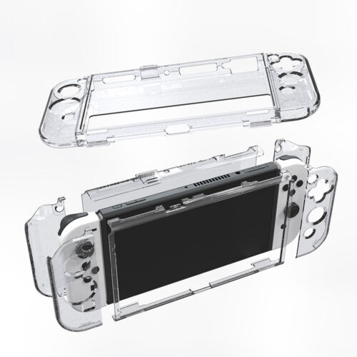 For Switch OLED Game Controller Shockproof Protective Cover Split Clear Shell - Afbeelding 1 van 7