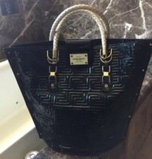 Gianni Versace 100% Authentic Couture Oversized Bucket  Patent Leather Handbag