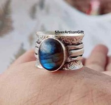 Labradorite Ring, 925 Sterling Silver Ring, Handmade Ring, Band Ring, W,All Size