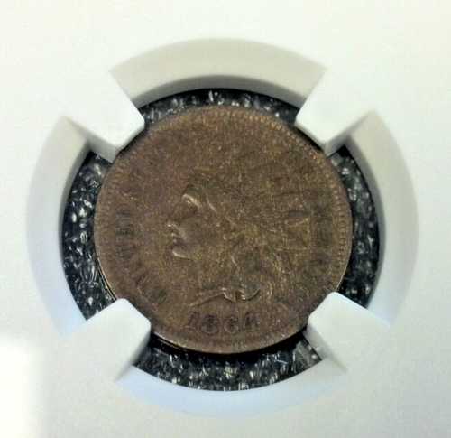1864 L BRONZE INDIAN CENT NGC VF20 (2922) - Picture 3 of 8