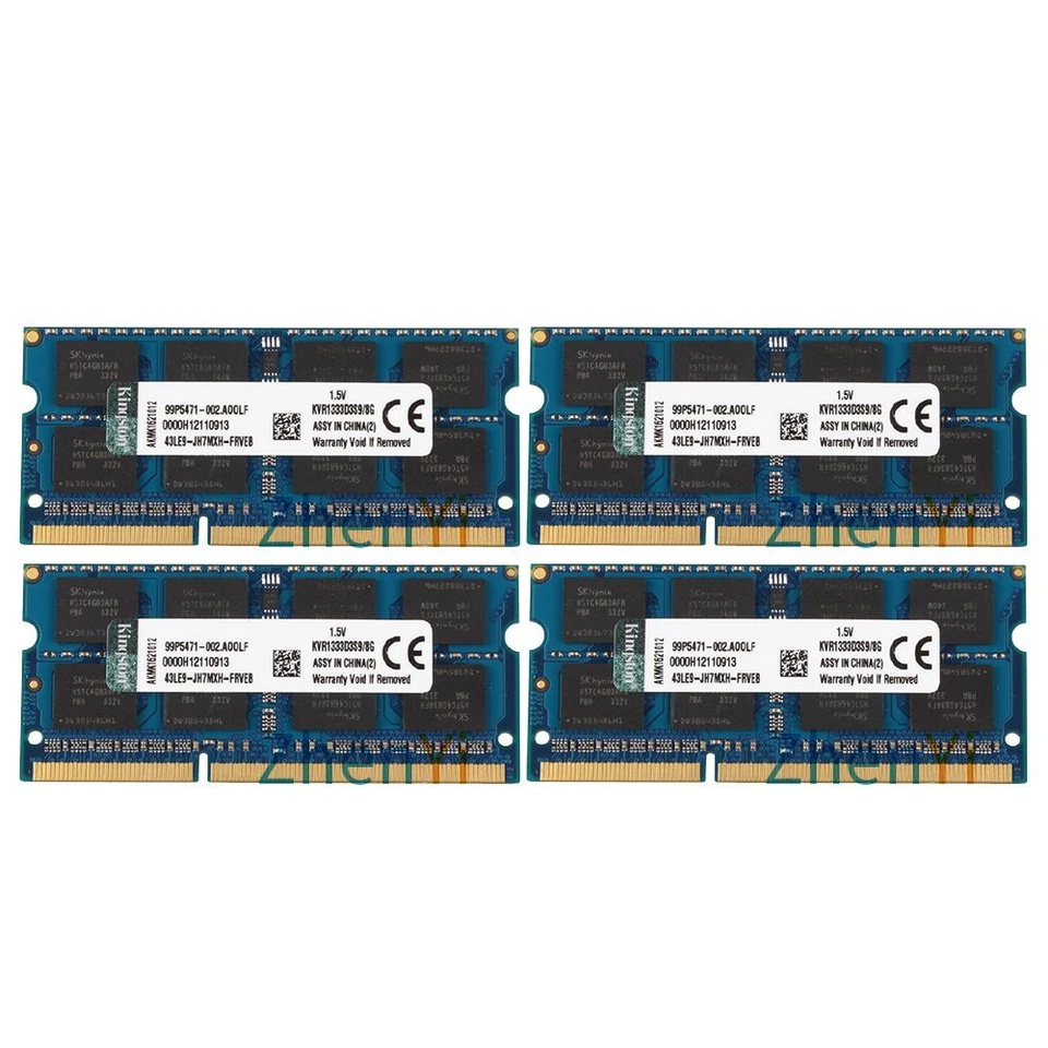 Kingston 32GB 4x 8GB 4GB DDR3 1333MHz KVR1333D3S9/8G SODIMM Laptop Memory LOT BT - Image 4 of 4