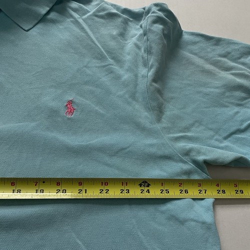 Polo Ralph Lauren Hemd Herren 2XB Blau Poloshirt Rosa Pony Piqué - Bild 4 von 9