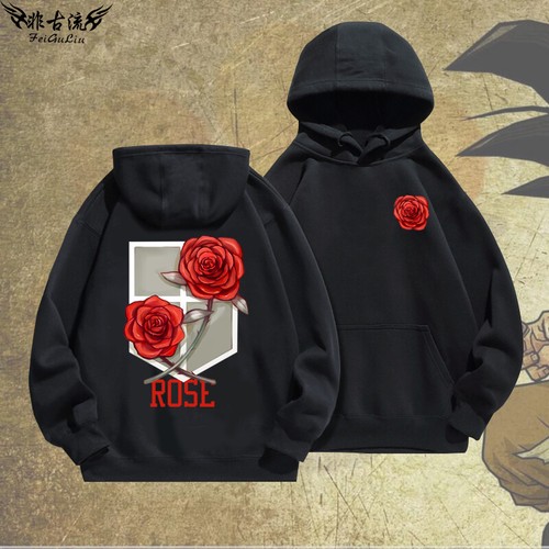 Attack on Titan Stationed Corps Rose Hoodie Long Sleeve Sweatshirt Coat#F2