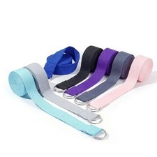 1.8m x 3.8cm Cotton Yoga Strap with Adjustable D-Ring &ndash; Stretching & Exercise