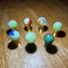 Lot 7 Vintage Marbles Glass UV Reactive 5/8 Shooter Glow 365nm BlackLight