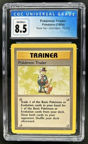 1999 Pokemon Shadowless Pokemon Trader #77/102 CGC 8.5