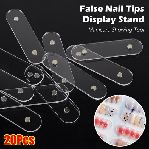 10/20Pcs Transparent Gel Polish Holder Strip Acrylic Manicure Showing Tool