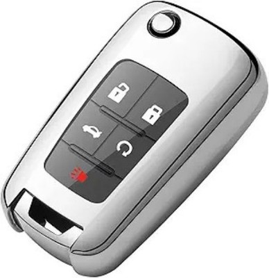 Key Fob Cover Premium Soft TPU Full Protection Key Shell Case Co Color: Silver