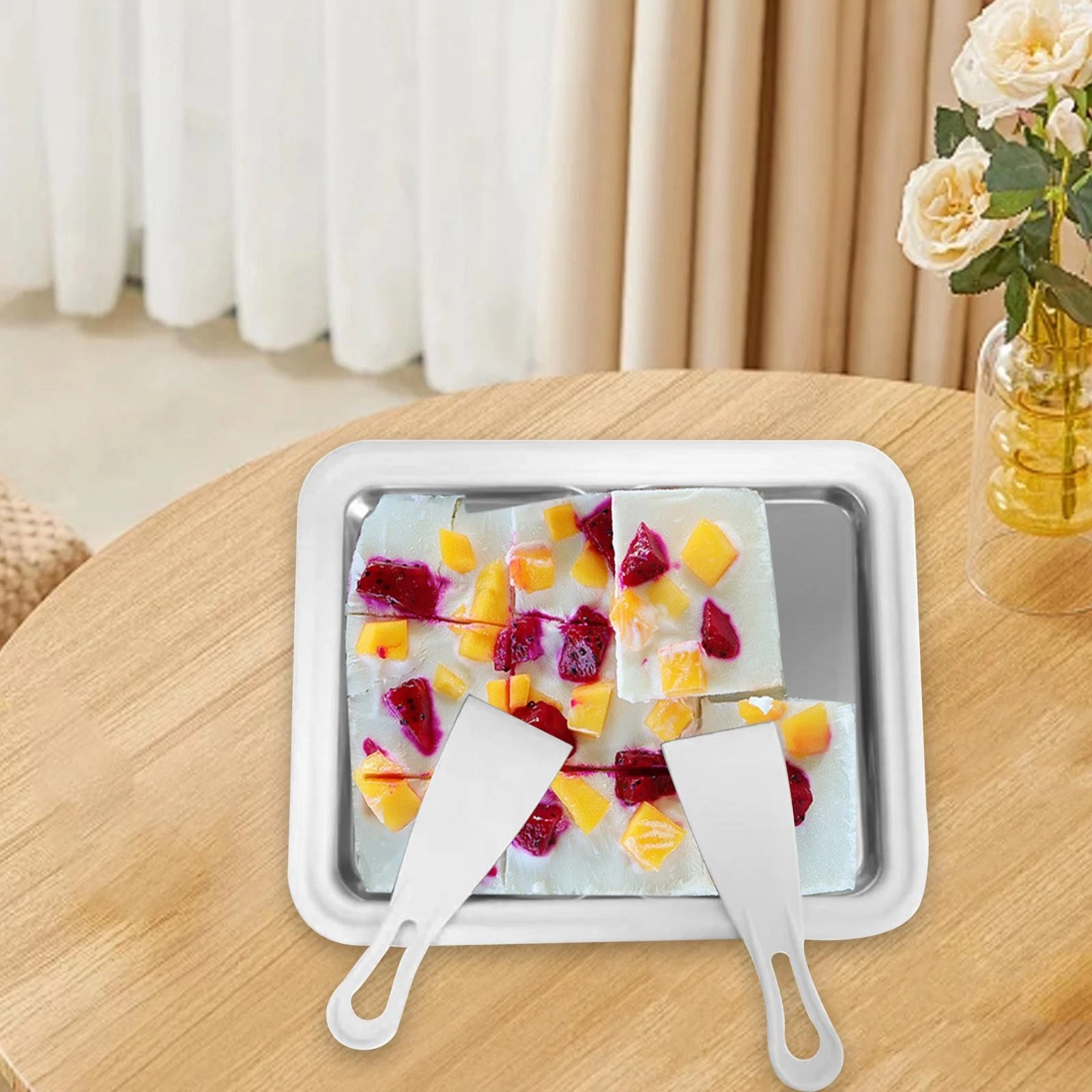 Ice Cream Maker Multipurpose Cold Pan Plate for Sorbets Gelato Frozen Yogurt
Opens in a new window o