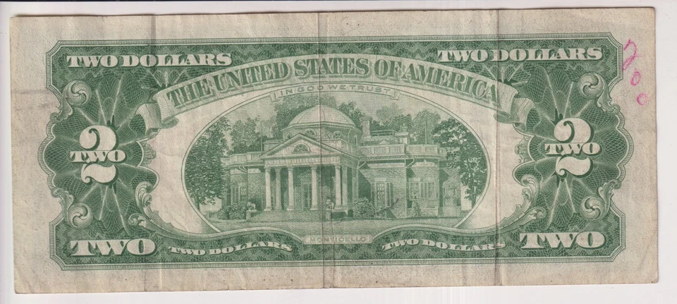 TWO DOLLAR FEDERAL RESERVE NOTE UNITED STATES OF AMERICA SERIES 1963 $2 BILL - Image 2 of 2