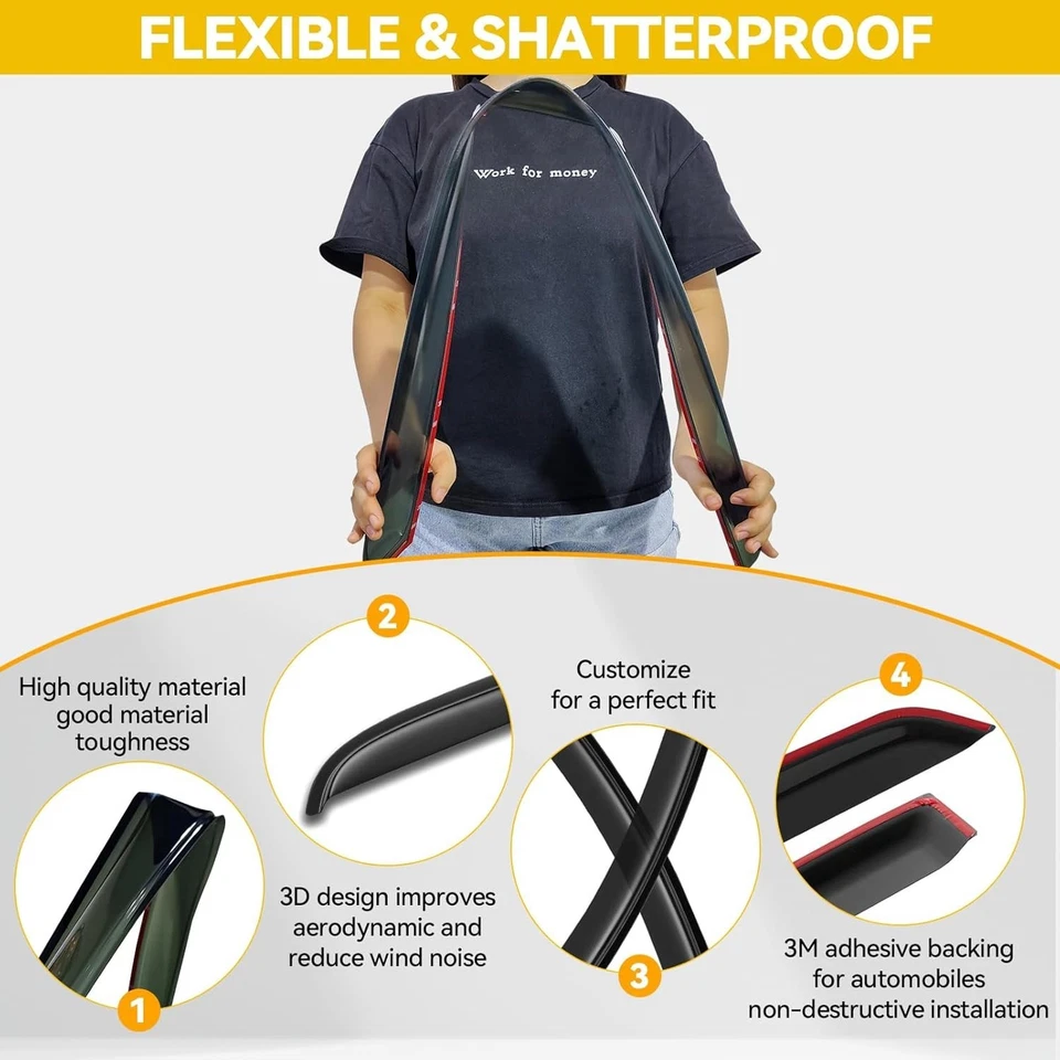 Custom Fit Out-Channel Ventshade for 2010-2017 Chevy Equinox | Protect & Style Foto 4 de 4