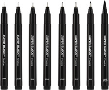 Ultimate Fine Line Drawing Pens Super Black, Permanent, Waterproof,  Acid-Free
