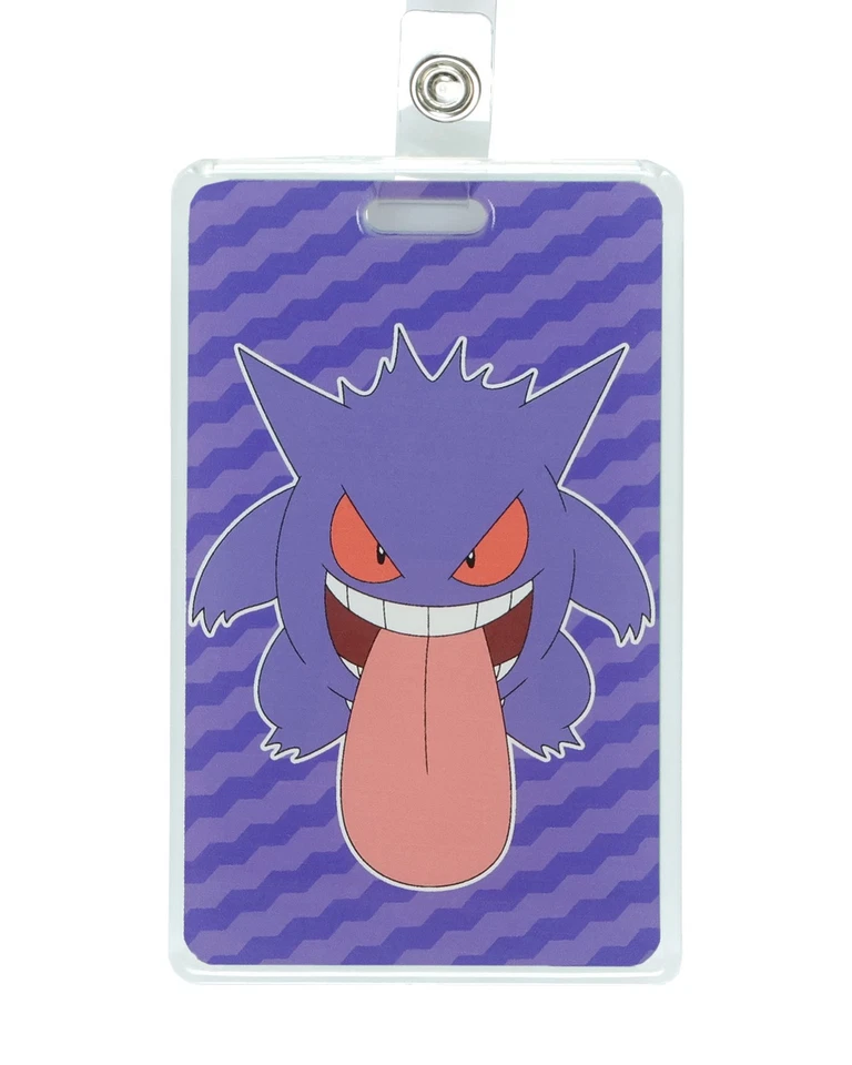 Pokemon Carrete Retráctil Cordón Gengar Plástico Duro Insignia Soporte Identificación Llavero Foto 2 de 4