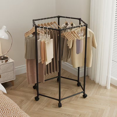 Rotating Clothes Rack Standing Garment Rack Space Saving Closet Organizer