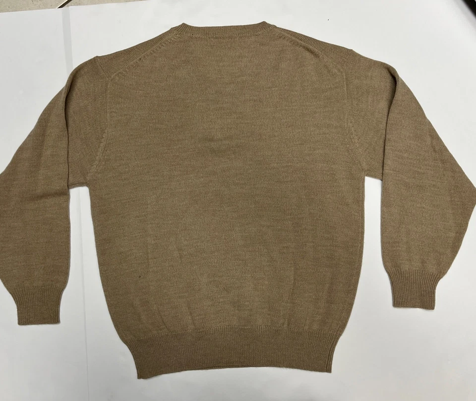 De colección. Suéter de lana merino con cuello en V HIROMICHI NAKANO tostado grande NOS agujeros de polilla Foto 2 de 4