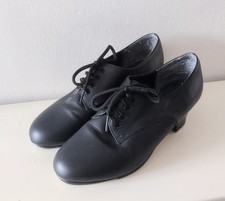 Capezio Tap Shoes West End UK 5M CG54 Black Leather Tele Tone Tap US 7