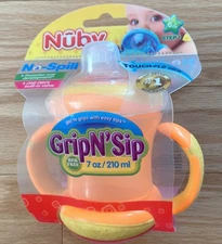 Nuby Grip N’ Sip No-Spill Sippy Cup 7oz BPA-Free w/ Handles 6+ Months