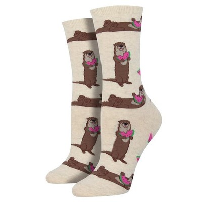 Socksmith Women's Crew Socks Novelty Footwear - Ottermelon Sea Otter