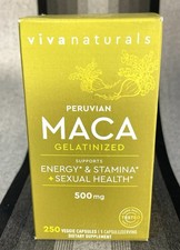 Peruvian Maca, Gelatinized, 500 mg, 250 Veggie Capsules New And Sealed