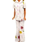 Vtg 1972 Barbie Sweet Dreams Pajamas #3350 2-Piece Set Polka Dot & Floral Design