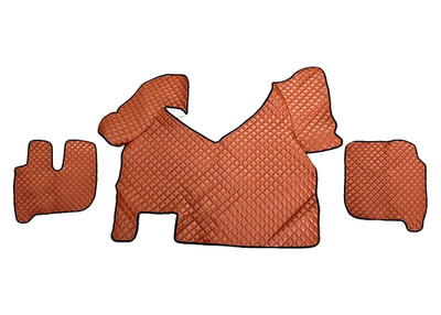 Brown Eco Leather Floor Mats Covers Iveco Hi Weg 2014 + Truck Automatic Lefthd
