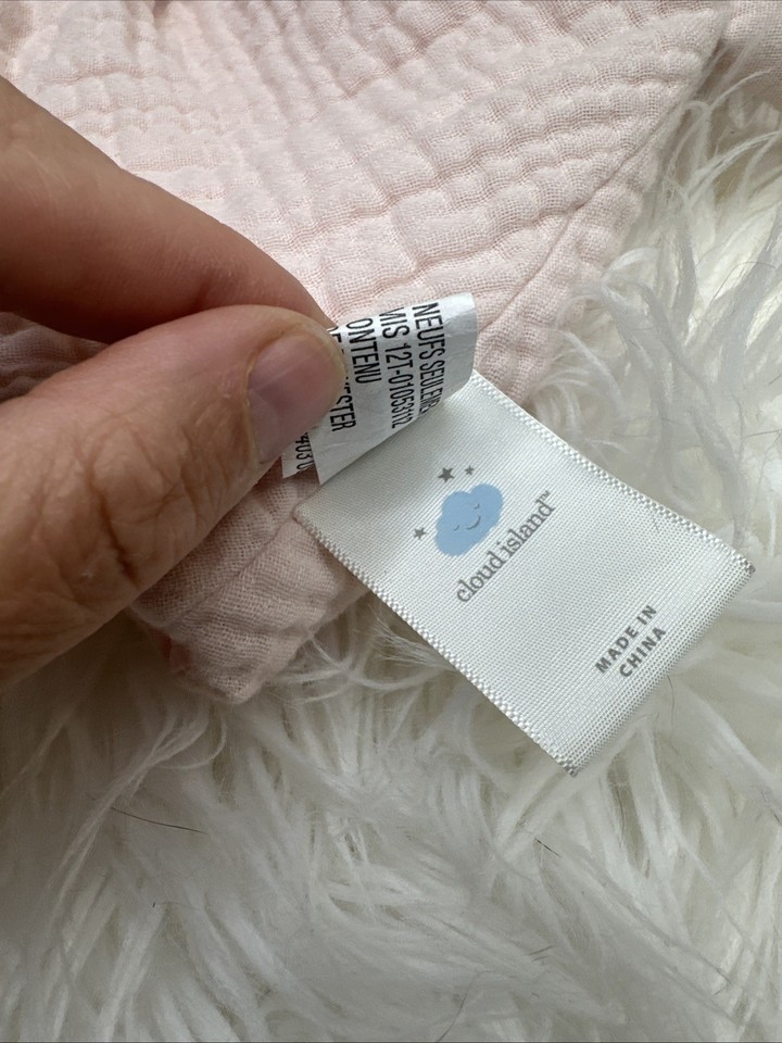 Cloud Island Pink Bunny Lovey Plush Dress Muslin Blanket Rabbit FAST ...