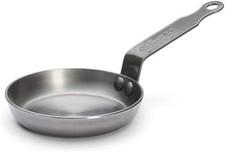 De Buyer 5612.12 Mineral B Round Carbon Steel Egg & Pancake Pan, Nonstick, 4.75"