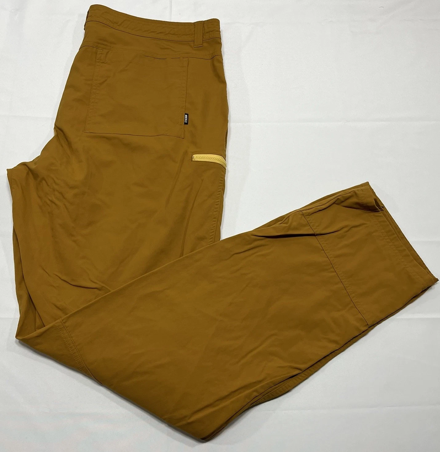 REI Co-op Mens Brown Nylon Blend Hiking Pants 38x34 Outdoor Fishing - Read