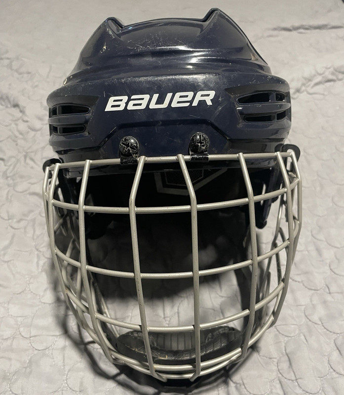 Bauer IMS 5.0 Ice Hockey Helmet Full Face Cage, Blue, Medium HECC