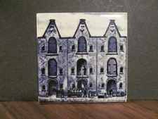 vintage KLM Royal Dutch Airline Business Class porcelain tile coaster v3RH