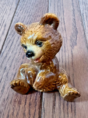 Goebel West Germany Porcelain Teddy Bear Figurine 3'' - Vintage
