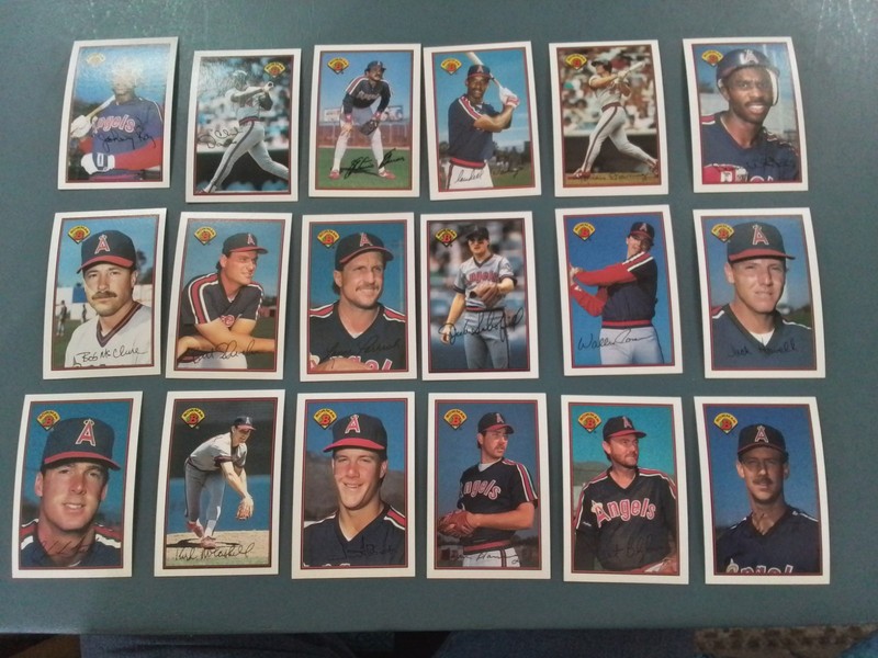 1989 Bowman California Angels-18 Card Lot-Abbott, Finley, Blyleven,  Joyner - RC