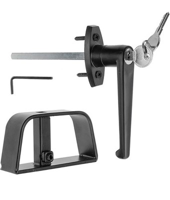 Shed Door Latch L-Handle Lock Kit with 2 Keys, 4-1/2'' Stem Shed & Barn Door Lock