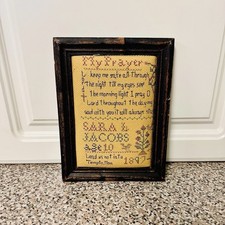 Vintage Schoolhouse Sampler Sara L Jacobs Rep...