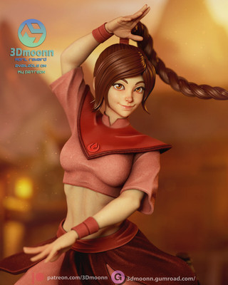 Ty Lee, Avatar, The Last Airbender, 1/4-1/24, Unbemalt, 3D-Druck, Figur, Statue