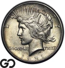 1921 Peace Dollar *1st Year Issue* Key Date, Scarce This Nice, Choice BU++