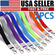 Multi Color Nylon Neck LANYARD ID Lanyard Keychain Key ID Cell Phone Holder