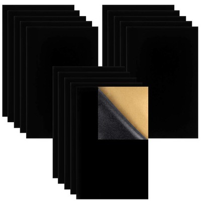 Thyores 15PCS Stick Black Felt, Self Adhesive Felt Sheets, DIY Velvet Fabric for
