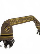 Harry Potter Hufflepuff Knit Scarf with Crest and Fringe