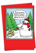 1 Funny Christmas Card with Envelope - Free Nose 5764