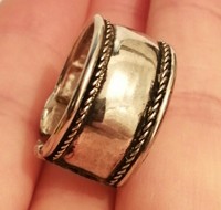 Ancient Handmade African Tuareg Ring Ethnic Tribal Jewelry Silver Tone