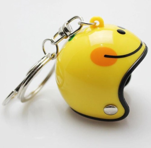 Schlüsselanhänger Vintage Star Smiley Motorradhelm Mofa Töff - Picture 1 of 2