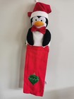 Plush Stuffed Animal Penguin in Santa Hat w/ Hand towel Attachment