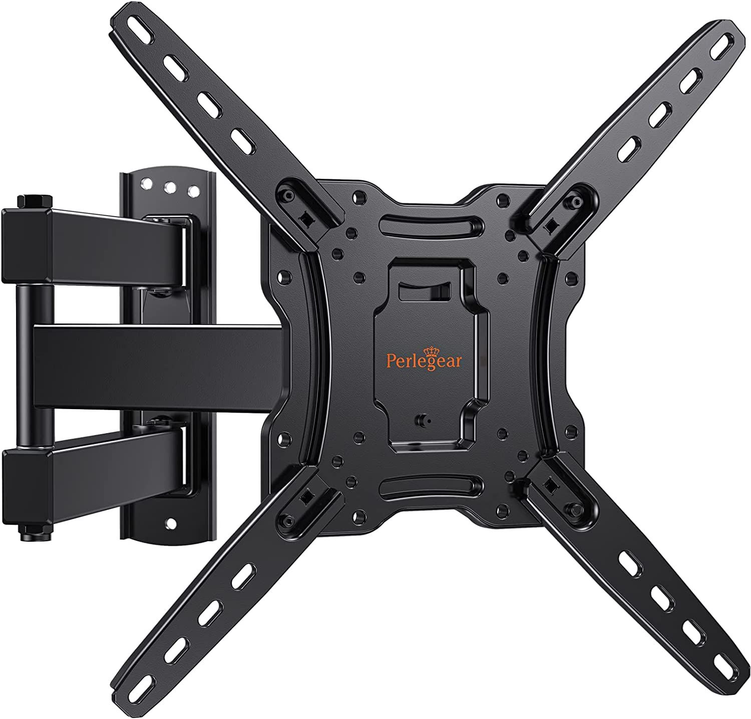 Perlegear TV Wall Mount for 26-55 inch Flat or Curved TVs, Full Motion BLACK